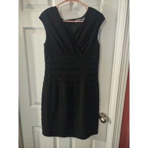American Living Dress Size 10 Black Short Sleeve Pleats